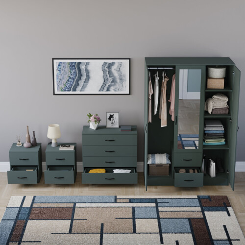 Vida Designs (Jasper Green) Riano 4 Piece Bedroom Set 15 2