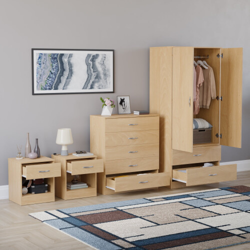 Vida Designs (Pine) Riano 4 Piece Bedroom Set 2 1