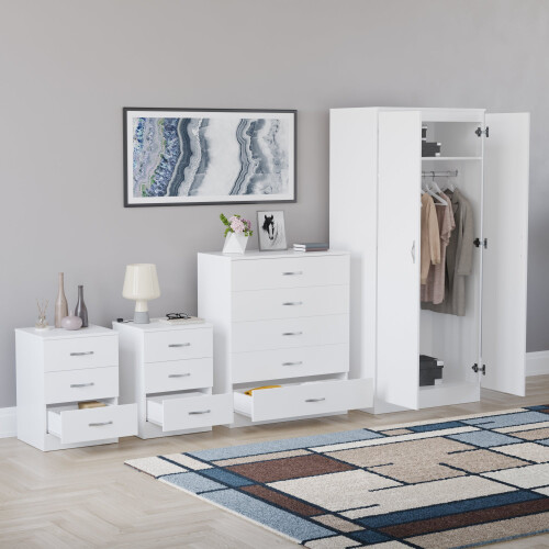 Vida Designs (White) Riano 4 Piece Bedroom Set 24 1