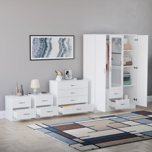 Vida Designs (White) Riano 4 Piece Bedroom Set 15 1