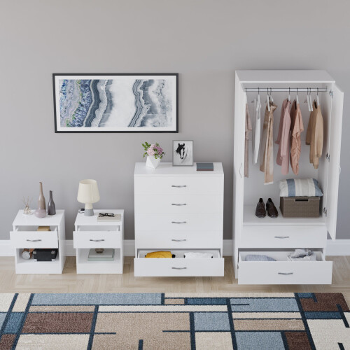 Vida Designs (White) Riano 4 Piece Bedroom Set 2 2