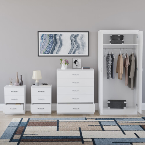 Vida Designs (White) Riano 4 Piece Bedroom Set 24 2