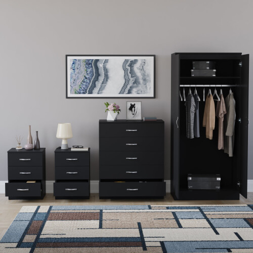 Vida Designs (Black) Riano 4 Piece Bedroom Set 24 2
