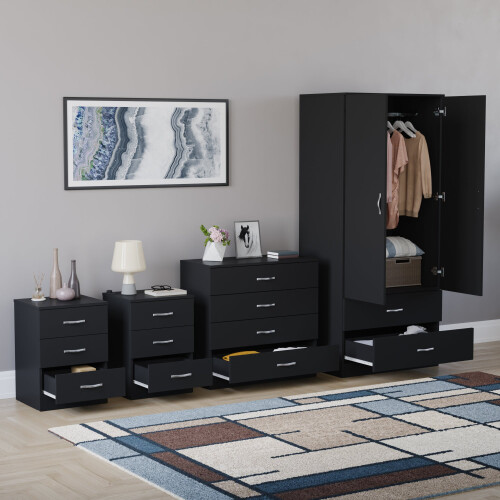 Vida Designs (Black) Riano 4 Piece Bedroom Set 6 1