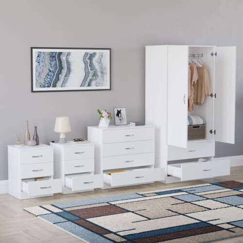 Vida Designs (White) Riano 4 Piece Bedroom Set 6 1