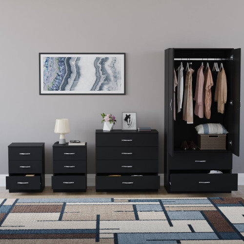 Vida Designs (Black) Riano 4 Piece Bedroom Set 5 2