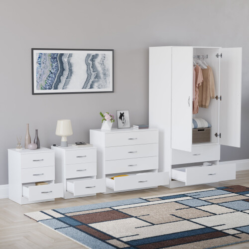 Vida Designs (White) Riano 4 Piece Bedroom Set 5 1
