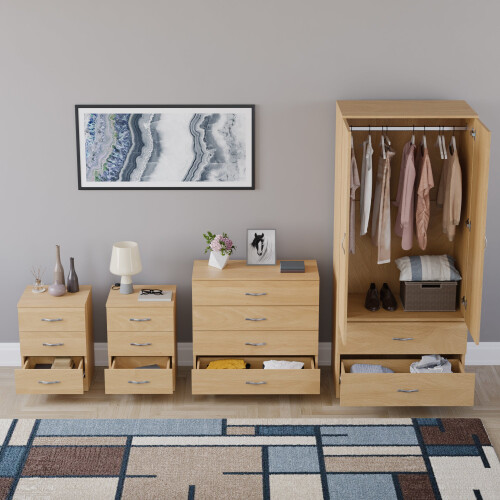 Vida Designs (Pine) Riano 4 Piece Bedroom Set 6 2