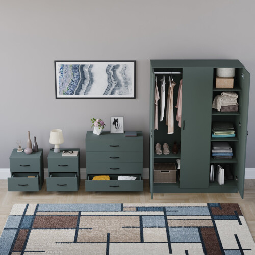 Vida Designs (Jasper Green) Riano 4 Piece Bedroom Set 9 2