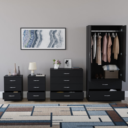 Vida Designs (Black) Riano 4 Piece Bedroom Set 6 2