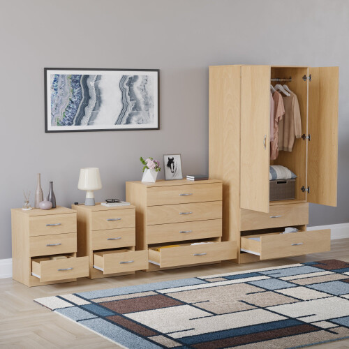 Vida Designs (Pine) Riano 4 Piece Bedroom Set 6 1