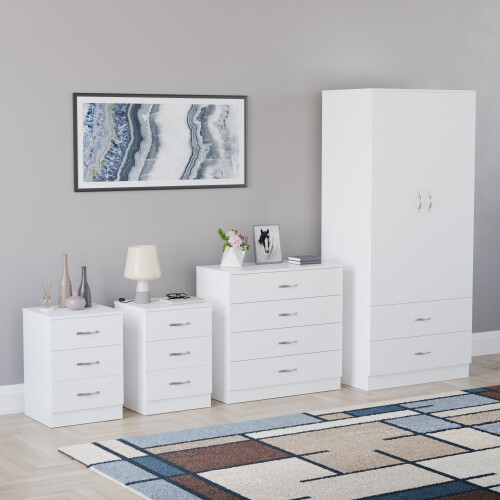 Vida Designs (White) Riano 4 Piece Bedroom Set 5