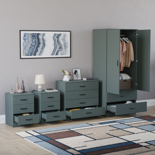 Vida Designs (Jasper Green) Riano 4 Piece Bedroom Set 5 1
