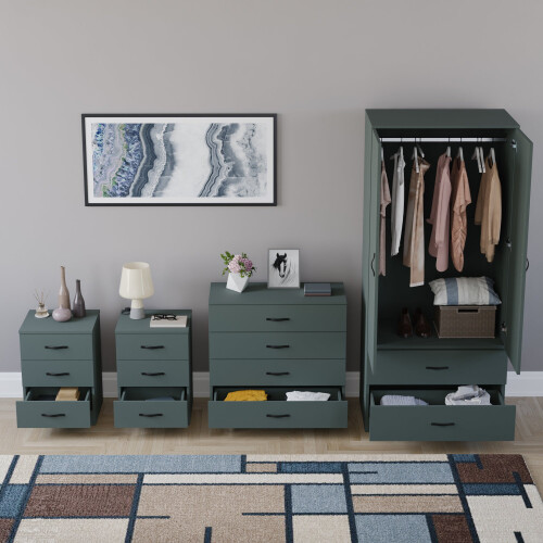 Vida Designs (Jasper Green) Riano 4 Piece Bedroom Set 5 2