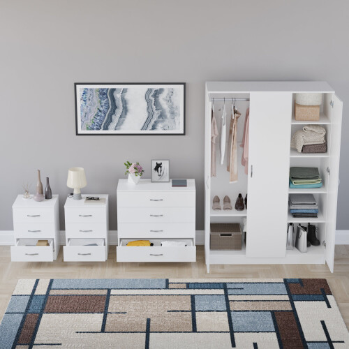 Vida Designs (White) Riano 4 Piece Bedroom Set 11 2