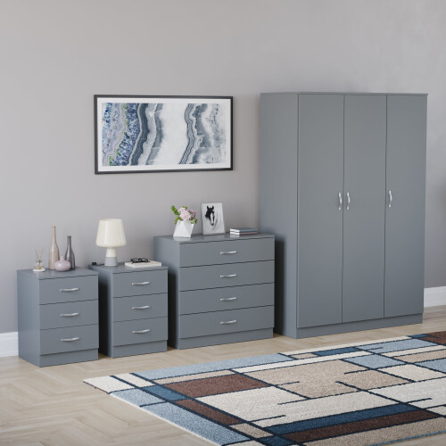 Vida Designs (Grey) Riano 4 Piece Bedroom Set 11