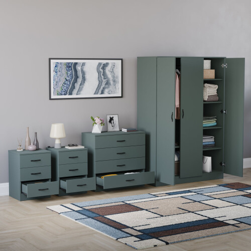 Vida Designs (Jasper Green) Riano 4 Piece Bedroom Set 11 1