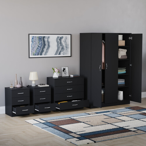Vida Designs (Black) Riano 4 Piece Bedroom Set 11 1