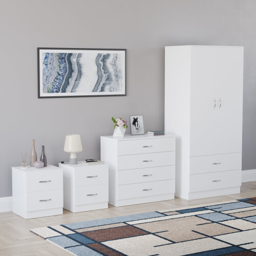 Vida Designs (White) Riano 4 Piece Bedroom Set 3