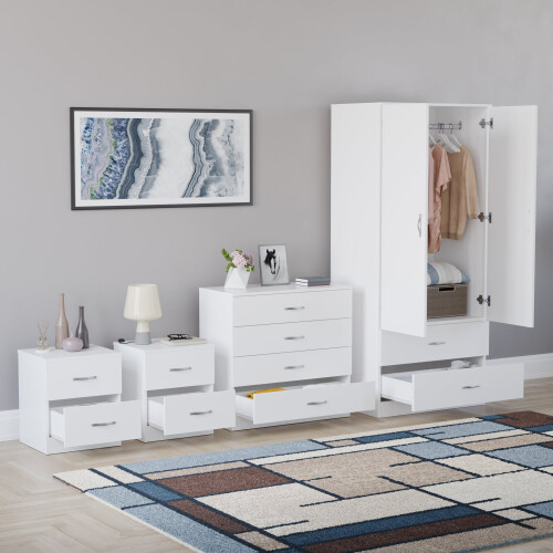 Vida Designs (White) Riano 4 Piece Bedroom Set 3 1