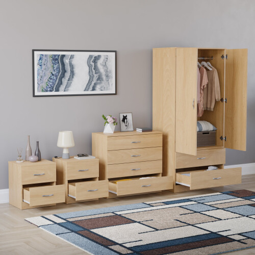 Vida Designs (Pine) Riano 4 Piece Bedroom Set 3 1