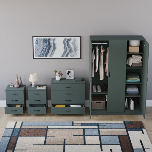 Vida Designs (Jasper Green) Riano 4 Piece Bedroom Set 11 2