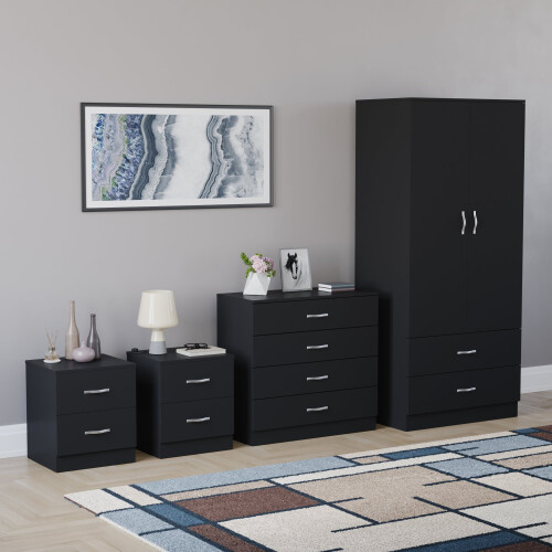 Vida Designs (Black) Riano 4 Piece Bedroom Set 3