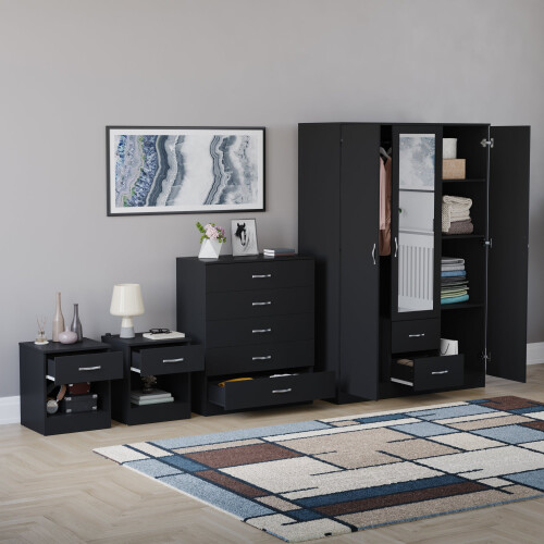 Vida Designs (Black) Riano 4 Piece Bedroom Set 14 1