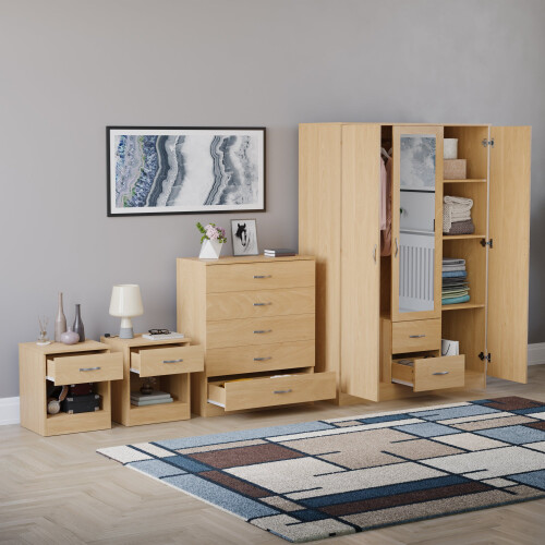 Vida Designs (Pine) Riano 4 Piece Bedroom Set 14 1