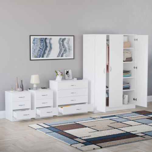 Vida Designs (White) Riano 4 Piece Bedroom Set 11 1