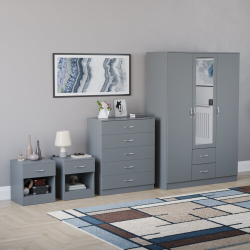 Vida Designs (Grey) Riano 4 Piece Bedroom Set 14