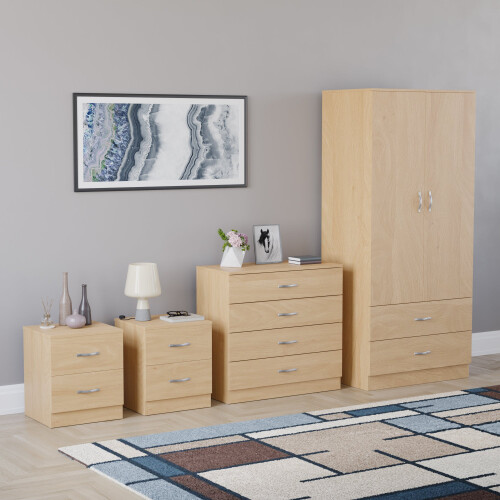 Vida Designs (Pine) Riano 4 Piece Bedroom Set 3
