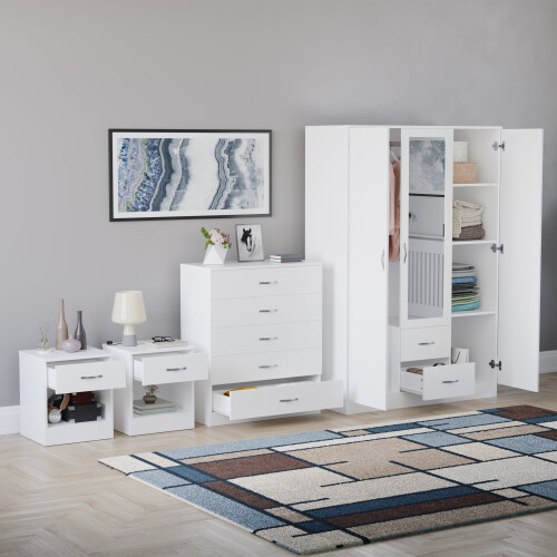 Vida Designs (White) Riano 4 Piece Bedroom Set 14 1