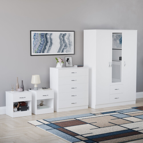 Vida Designs (White) Riano 4 Piece Bedroom Set 14