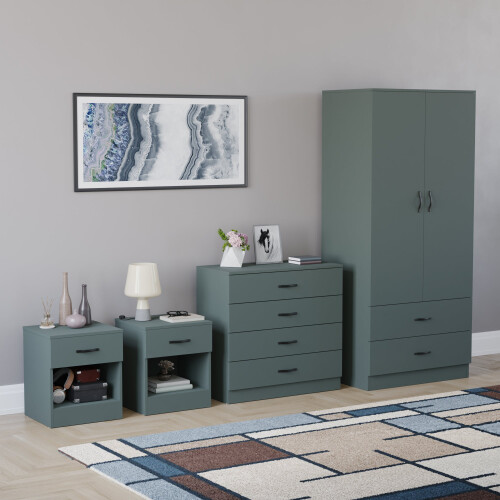Vida Designs (Jasper Green) Riano 4 Piece Bedroom Set 1