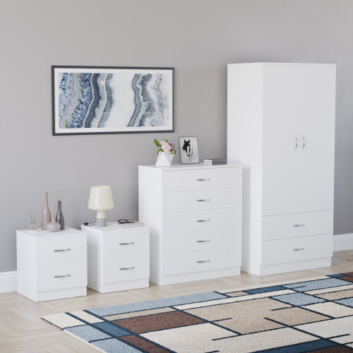 Vida Designs (White) Riano 4 Piece Bedroom Set 4