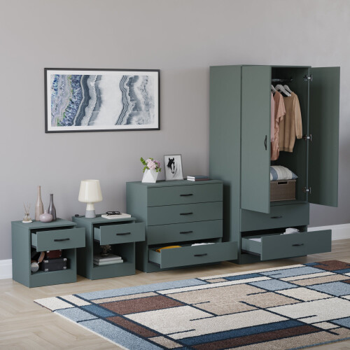 Vida Designs (Jasper Green) Riano 4 Piece Bedroom Set 1 1
