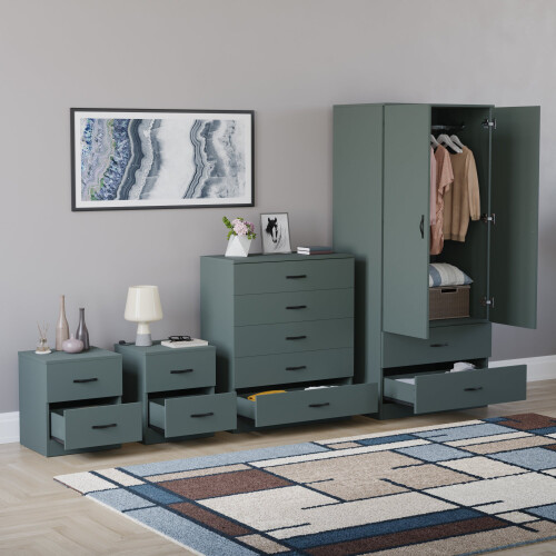 Vida Designs (Jasper Green) Riano 4 Piece Bedroom Set 4 1