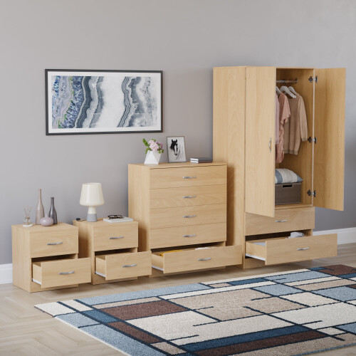 Vida Designs (Pine) Riano 4 Piece Bedroom Set 4 1