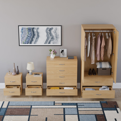 Vida Designs (Pine) Riano 4 Piece Bedroom Set 4 2