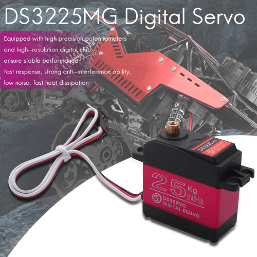 Servo digitale da 25 kg con ingranaggi completamente in metallo, coppia elevata, impermeabile 2
