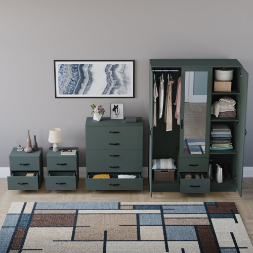Vida Designs (Jasper Green) Riano 4 Piece Bedroom Set 16 2