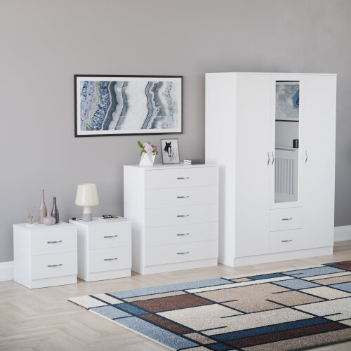 Vida Designs (White) Riano 4 Piece Bedroom Set 16