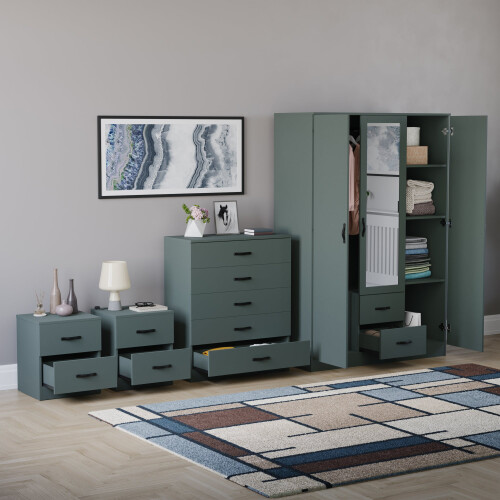 Vida Designs (Jasper Green) Riano 4 Piece Bedroom Set 16 1