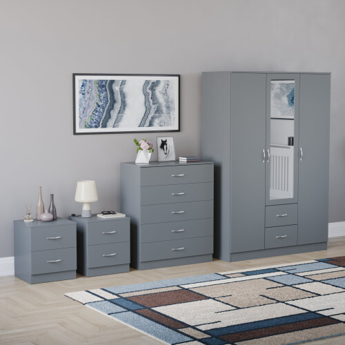 Vida Designs (Grey) Riano 4 Piece Bedroom Set 16