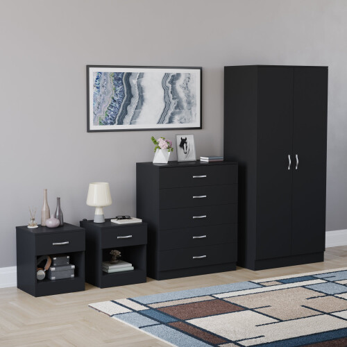 Vida Designs (Black) Riano 4 Piece Bedroom Set 20