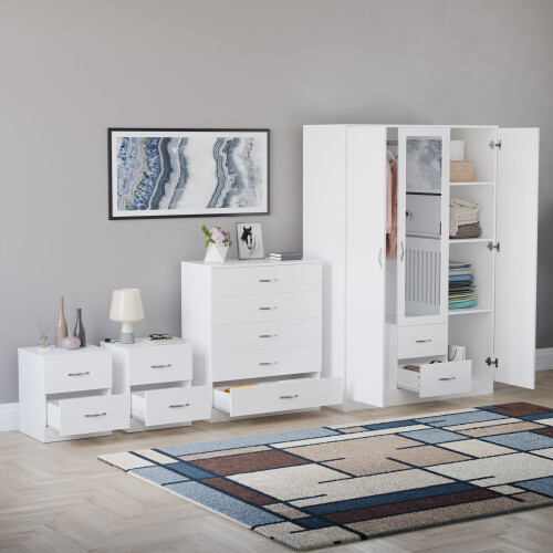 Vida Designs (White) Riano 4 Piece Bedroom Set 16 1