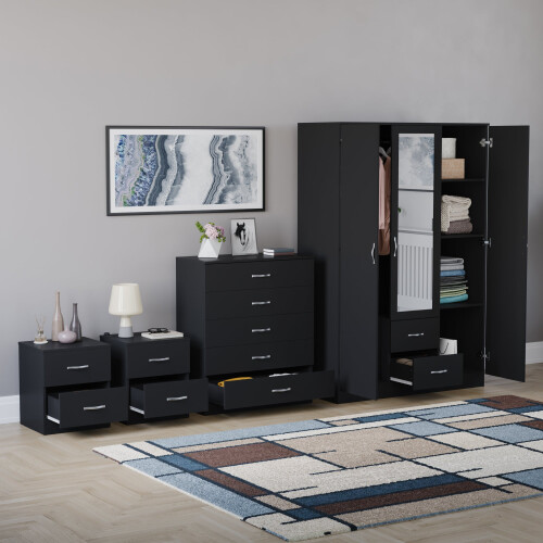 Vida Designs (Black) Riano 4 Piece Bedroom Set 16 1