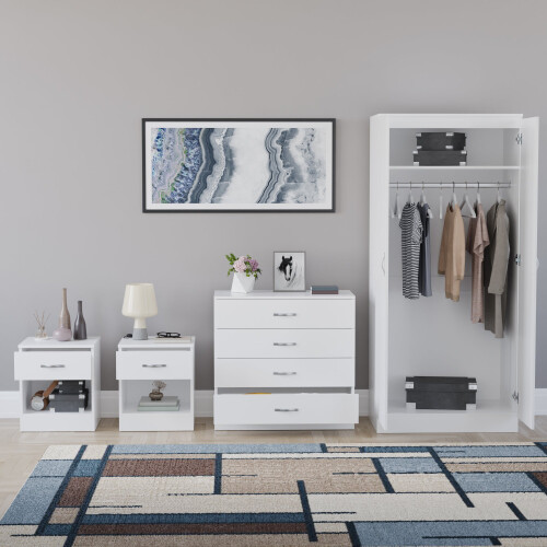 Vida Designs (White) Riano 4 Piece Bedroom Set 20 2