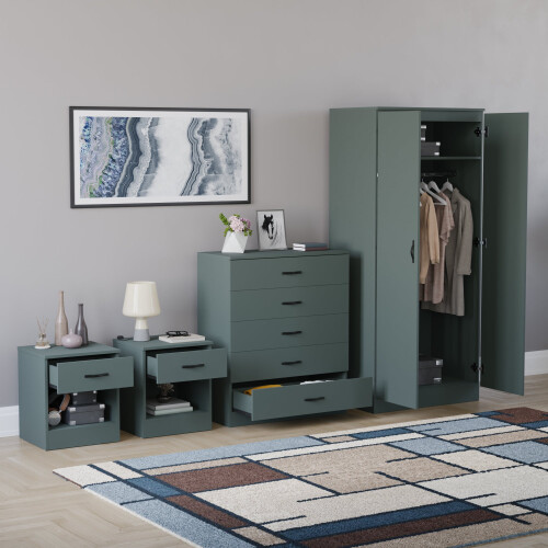 Vida Designs (Jasper Green) Riano 4 Piece Bedroom Set 20 1